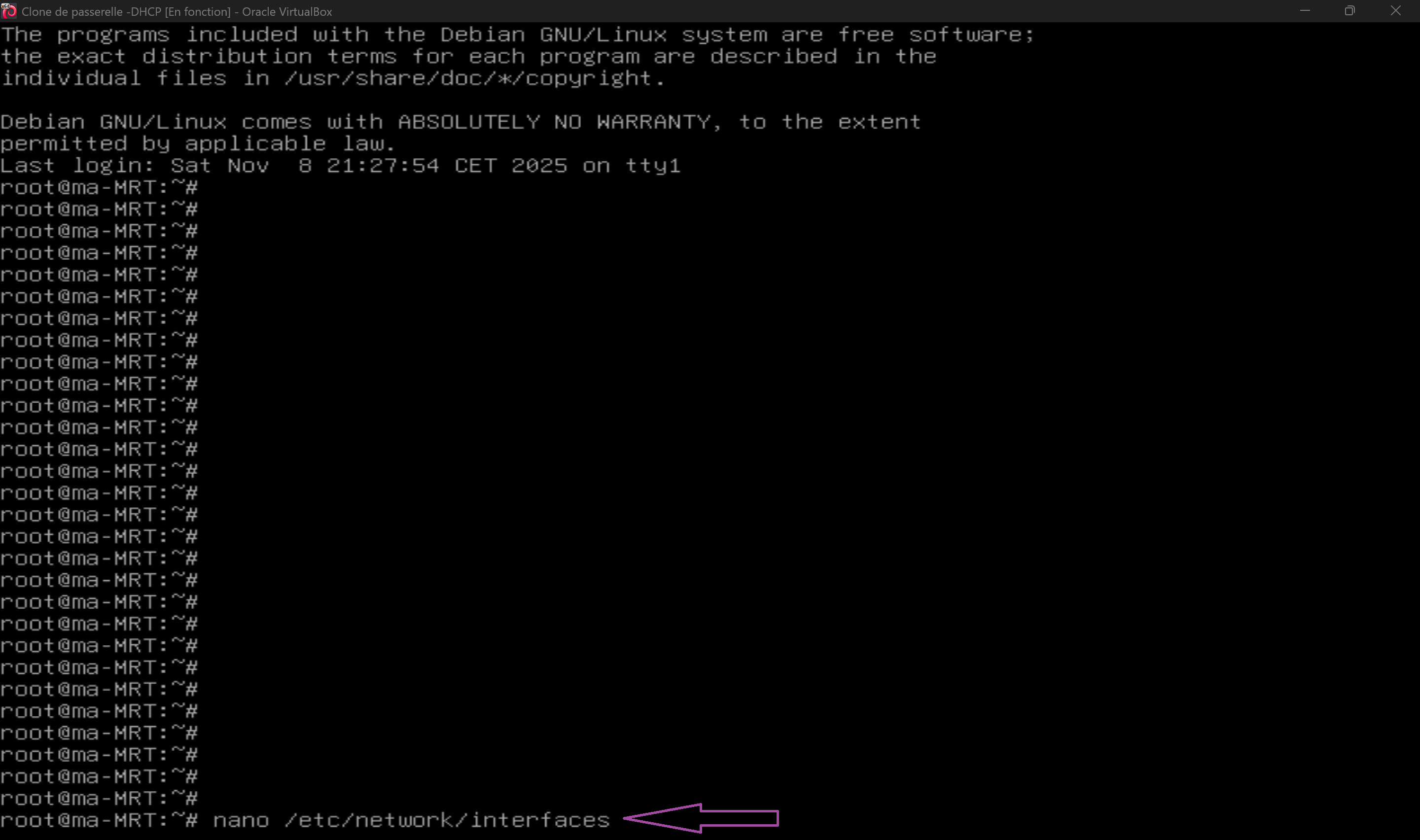 Éditer la configuration réseau