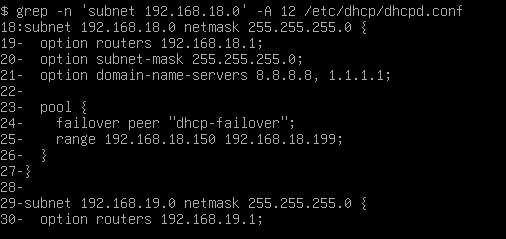 Configuration DHCP des sous-reseaux