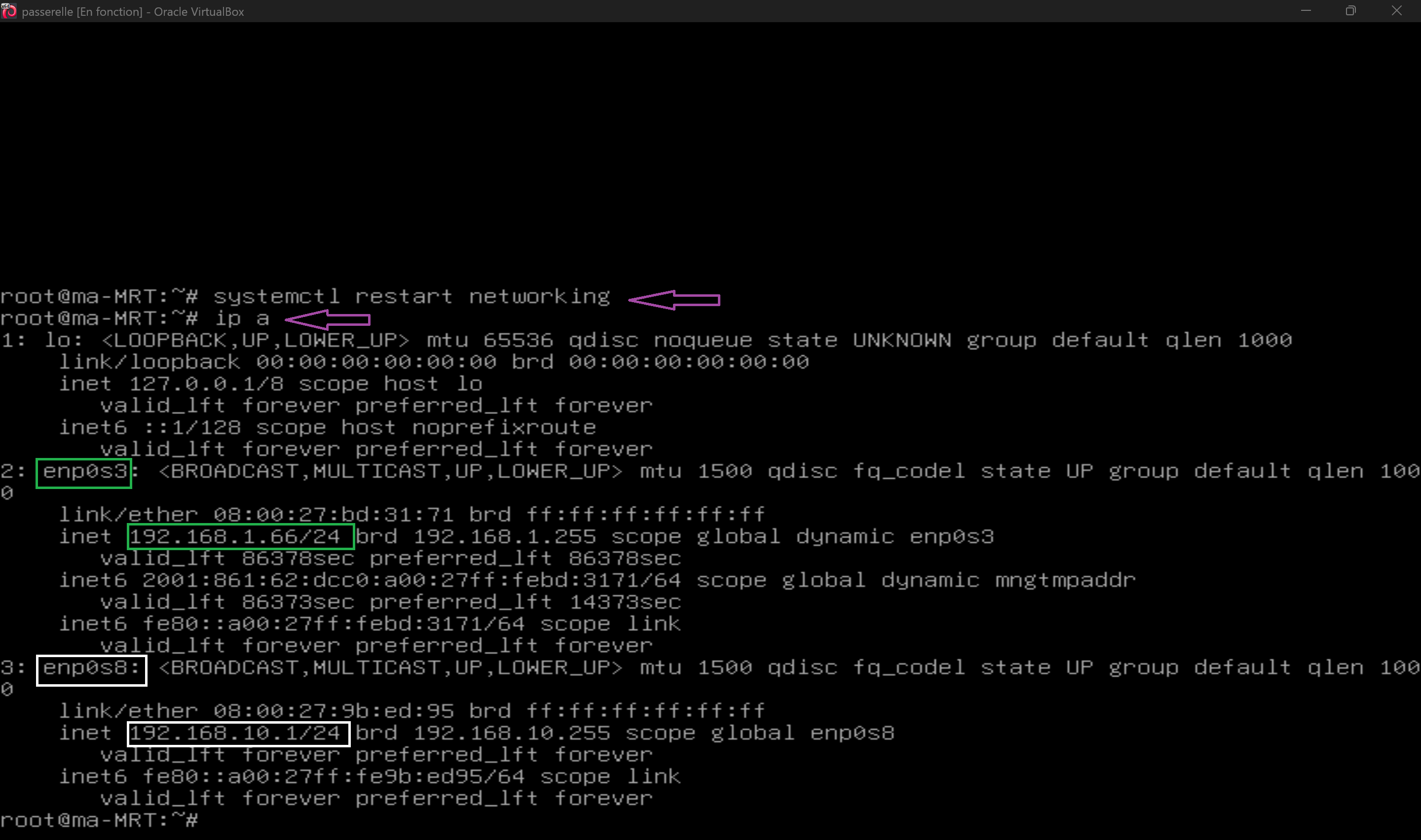 Vérifier les interfaces réseau