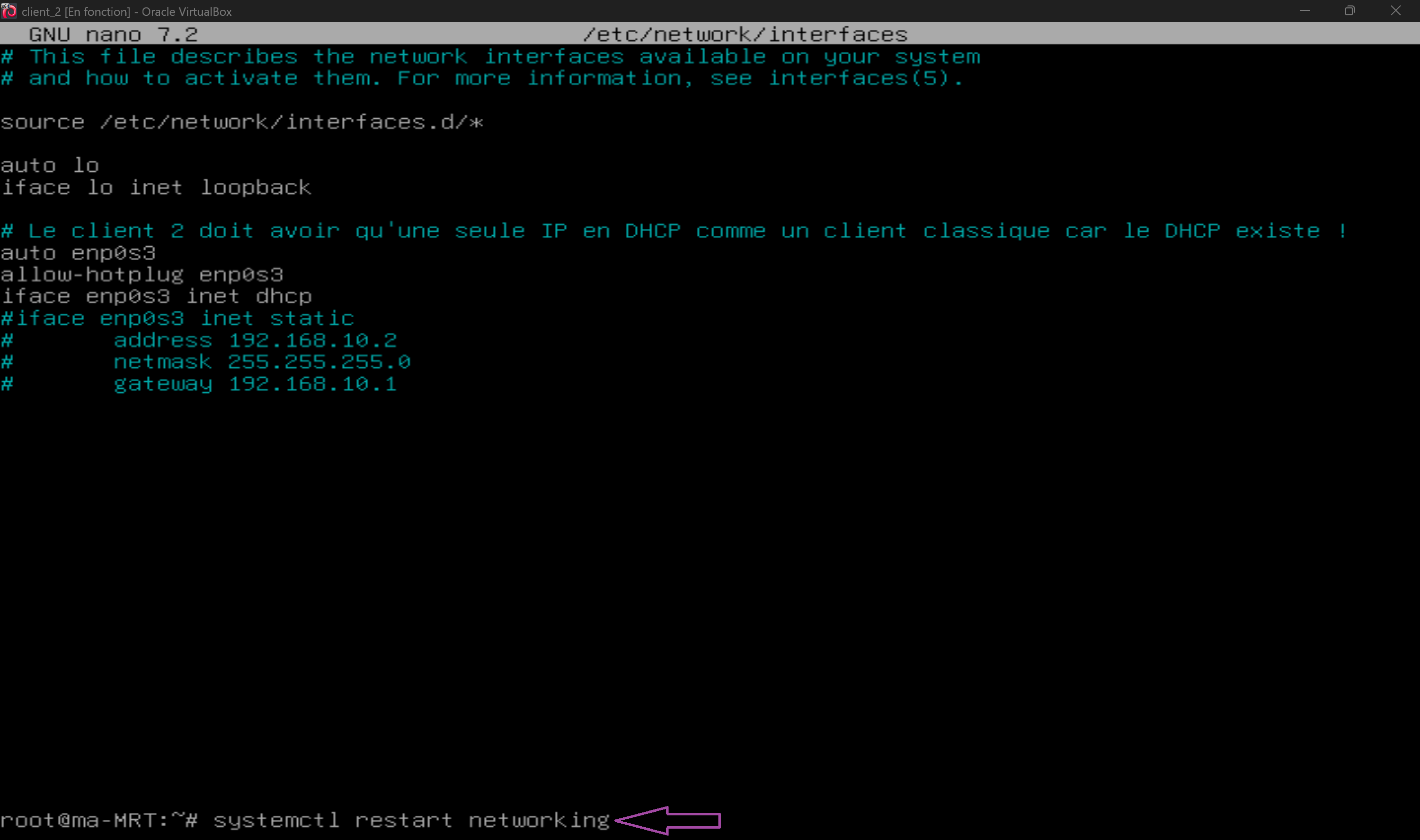 Vérification du fonctionnement