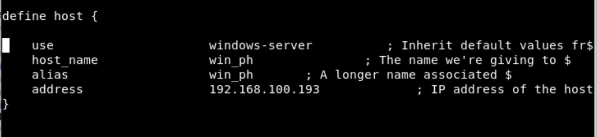 Declaration d un hote Windows dans Nagios
