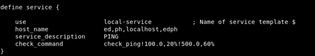 Configuration du service PING dans Nagios